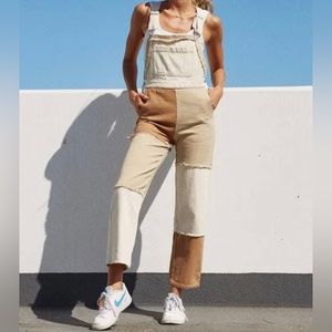Neutral 90’s Color Blocking Women’s Overalls